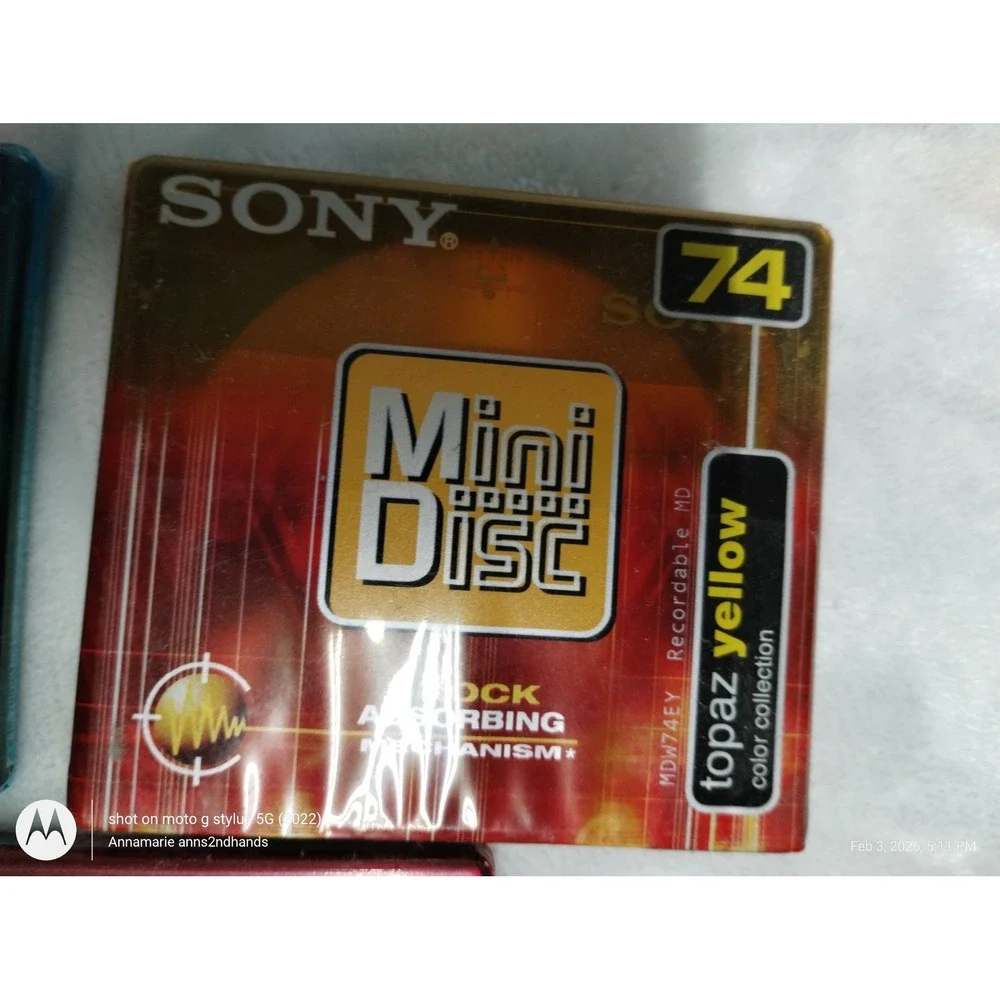 Sony MiniDisc 74 Min‎ MDW-74 Color Collection Sealed Retro Audio Media Set of 3